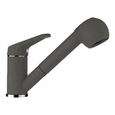 Baterie bucătărie Schock Cosmo Cristalite Asphalt cu cap extractibil, 2 tipuri de jet, aspect granit, cartuș ceramic, gri asfalt