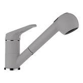 Baterie bucătărie Schock Cosmo Cristalite Croma cu cap extractibil, 2 tipuri de jet, aspect granit, cartuș ceramic, gri