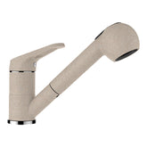 Baterie bucătărie Schock Cosmo Cristalite Sabbia cu cap extractibil, 2 tipuri de jet, aspect granit, cartuș ceramic, nisip