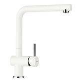 Baterie bucătărie Schock Epos Cristalite Alpina, aspect granit, cartuș ceramic, alb