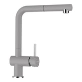 Baterie bucătărie Schock Epos Cristalite Croma cu cap extractibil, aspect granit, cartuș ceramic, gri