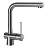 Baterie bucătărie Schock Laios Inox Periat, aspect metalic, cartuș ceramic, inox satinat