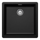 Chiuvetă bucătărie granit compozit Schock Greenwich N-100 Magma 456x456 mm, montaj pe/sub blat, negru metalizat