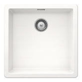 Chiuvetă bucătărie granit compozit Schock Greenwich N-100 Polaris 456x456 mm, montaj pe/sub blat, alb polar