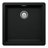Chiuvetă bucătărie granit compozit Schock Greenwich N-100 Puro 456x456 mm, montaj pe/sub blat, negru intens