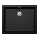 Chiuvetă bucătărie granit compozit Schock Greenwich N-100L Magma 556x456 mm, montaj pe/sub blat, negru metalizat