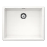 Chiuvetă bucătărie granit compozit Schock Greenwich N-100L Polaris 556x456 mm, montaj pe/sub blat, alb polar