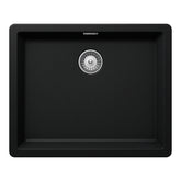 Chiuvetă bucătărie granit compozit Schock Greenwich N-100L Puro 556x456 mm, montaj pe/sub blat, negru intens