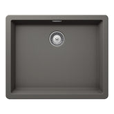 Chiuvetă bucătărie granit compozit Schock Greenwich N-100L Silverstone 556x456 mm, montaj pe/sub blat, gri închis