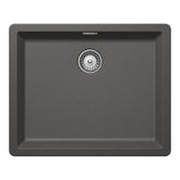 Chiuvetă bucătărie granit compozit Schock Greenwich N-100L Stone 556x456 mm, montaj pe/sub blat, gri piatră