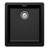 Chiuvetă bucătărie granit compozit Schock Greenwich N-100S Magma 406x456 mm, montaj pe/sub blat, negru metalizat