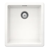 Chiuvetă bucătărie granit compozit Schock Greenwich N-100S Polaris 406x456 mm, montaj pe/sub blat, alb polar