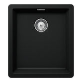 Chiuvetă bucătărie granit compozit Schock Greenwich N-100S Puro 406x456 mm, montaj pe/sub blat, negru intens