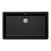 Chiuvetă bucătărie granit compozit Schock Greenwich N-100XL Magma 750x456 mm, montaj pe/sub blat, negru metalizat