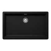 Chiuvetă bucătărie granit compozit Schock Greenwich N-100XL Puro 750x456 mm, montaj pe/sub blat, negru intens