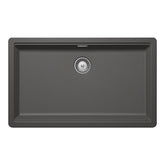 Chiuvetă bucătărie granit compozit Schock Greenwich N-100XL Stone 750x456 mm, montaj pe/sub blat, gri piatră