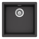 Chiuvetă bucătărie granit compozit Schock Kiruna N-100 Dusk 456x456 mm, montaj pe/sub blat, gri închis mat