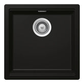 Chiuvetă bucătărie granit compozit Schock Kiruna N-100 Night 456x456 mm, montaj pe/sub blat, negru profund