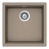 Chiuvetă bucătărie granit compozit Schock Kiruna N-100 Twilight 456x456 mm, montaj pe/sub blat, gri taupe