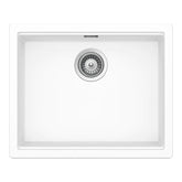 Chiuvetă bucătărie granit compozit Schock Kiruna N-100L Day 556x456 mm, montaj pe/sub blat, alb imaculat