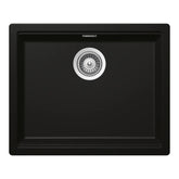 Chiuvetă bucătărie granit compozit Schock Kiruna N-100L Night 556x456 mm, montaj pe/sub blat, negru profund