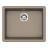 Chiuvetă bucătărie granit compozit Schock Kiruna N-100L Twilight 556x456 mm, montaj pe/sub blat, gri taupe