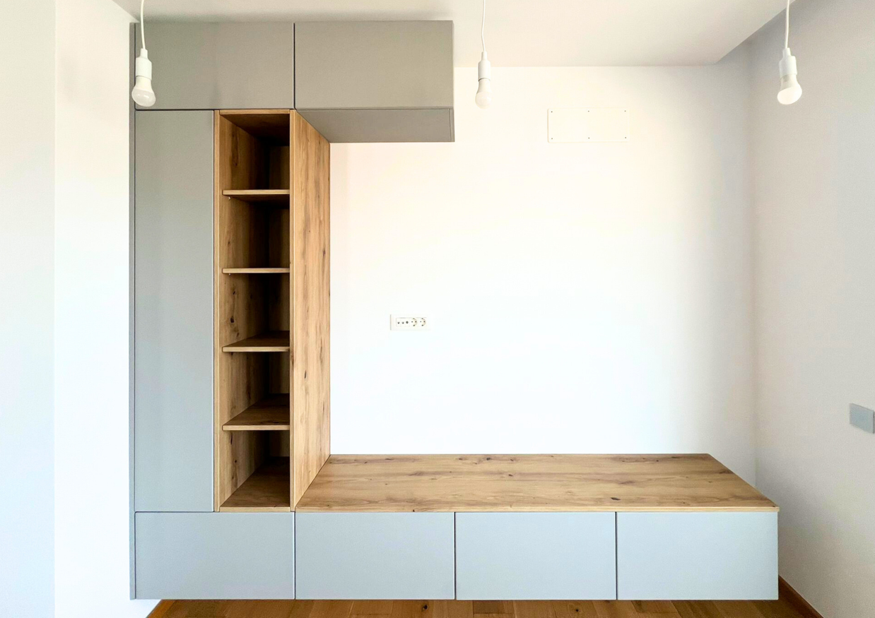 Mobilier pentru living din MDF termoformat realizat la comandă de NORVINIA