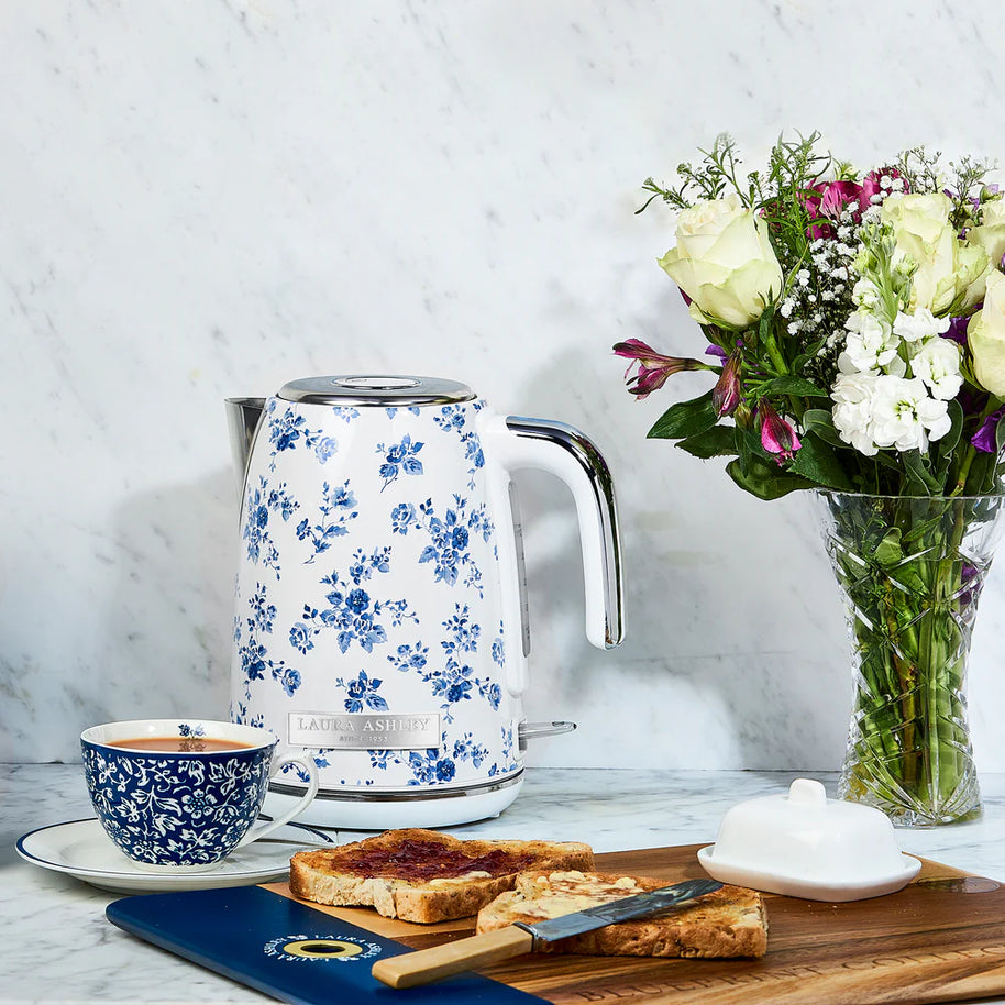Fierbător electric Laura Ashley China Rose, 1.7 L, 2200 W, inox, cu filtru anticalcar