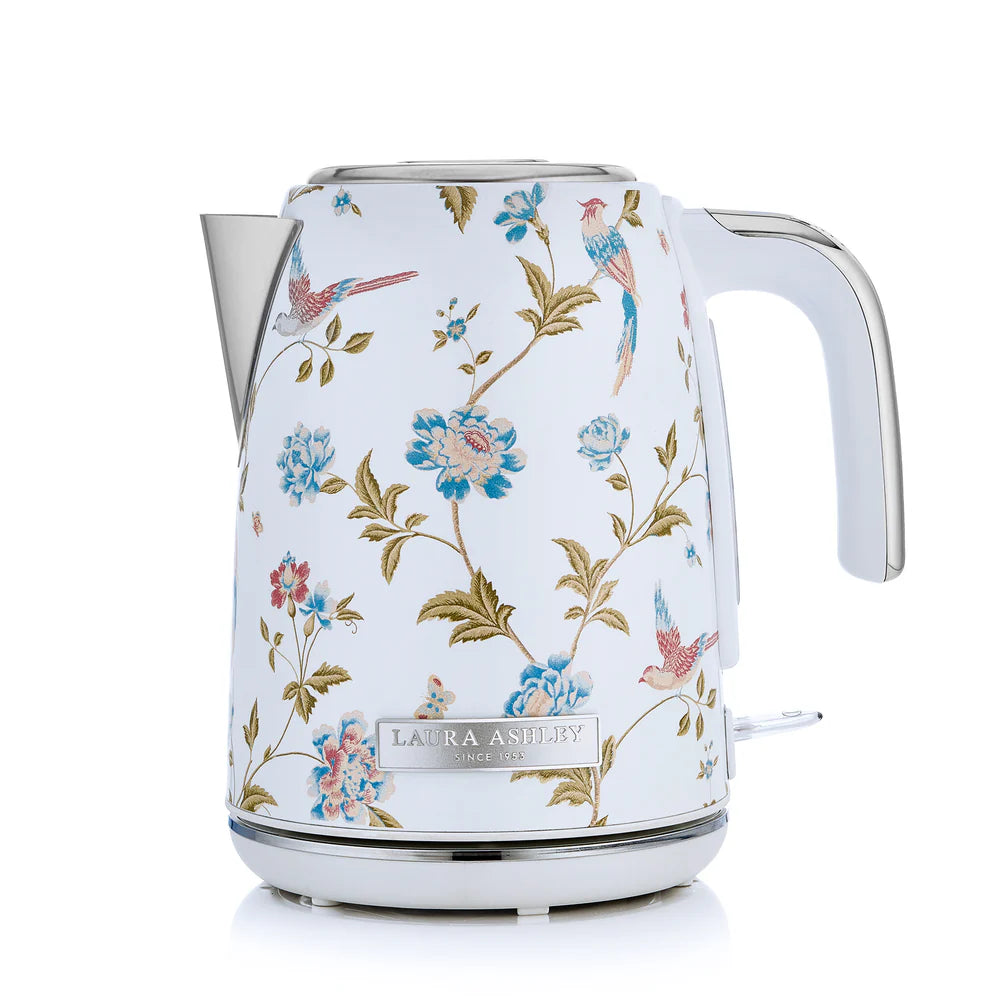 Fierbător electric Laura Ashley Elveden White, 1.7 L, 2200 W, inox, cu filtru anticalcar