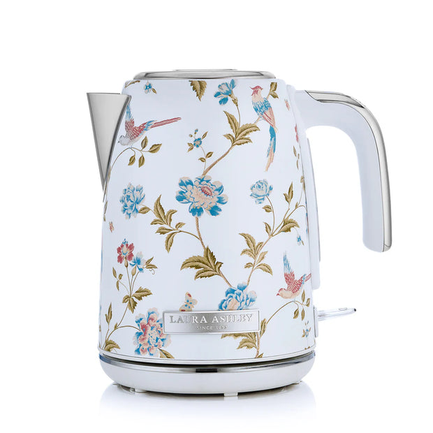 Fierbător electric Laura Ashley Elveden White, 1.7 L, 2200 W, inox, cu filtru anticalcar