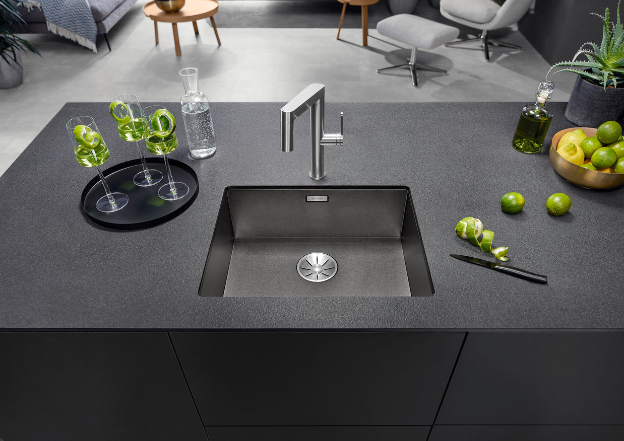 Chiuvetă bucătărie inox Blanco ZEROX 500-U Dark Steel 540 × 440 mm