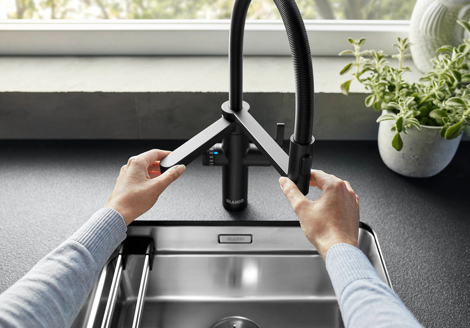 Baterie bucătărie Blanco EVOL-S PRO Filter – negru mat HD