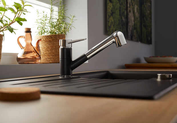 Baterie bucătărie Blanco WEGA-S II Silgranit-Look – alb antic/crom HD