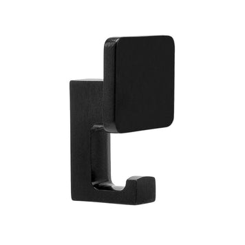 Agățătoare dublă Tulip Pera – negru mat, H64 mm, 2 cârlige, zamac, montaj frontal