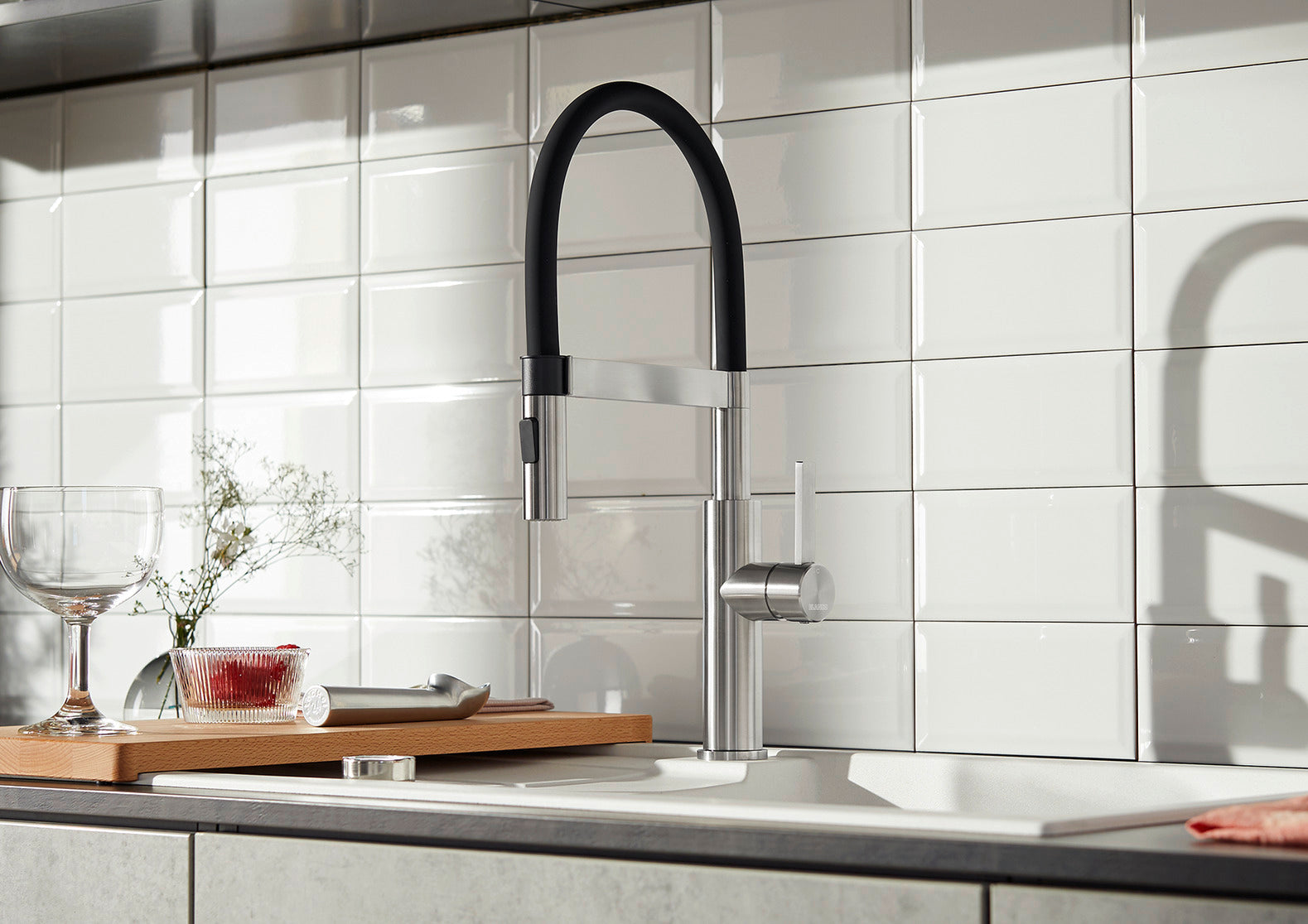 Baterie bucătărie Blanco SONEA-S FLEXO – inox masiv perlat HD