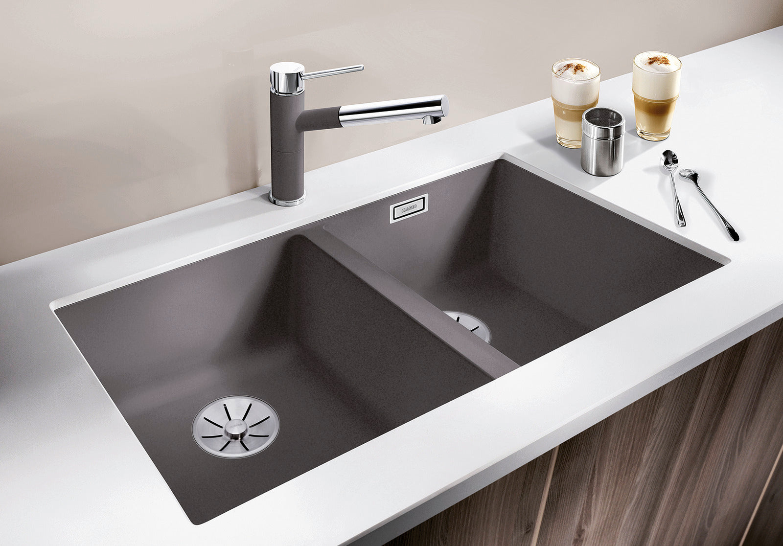 Chiuvetă bucătărie Silgranit Blanco SUBLINE 350/350-U alb 755×460 mm