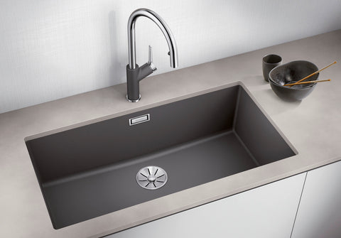 Chiuvetă bucătărie Silgranit Blanco SUBLINE 800-U cafea 830×460 mm