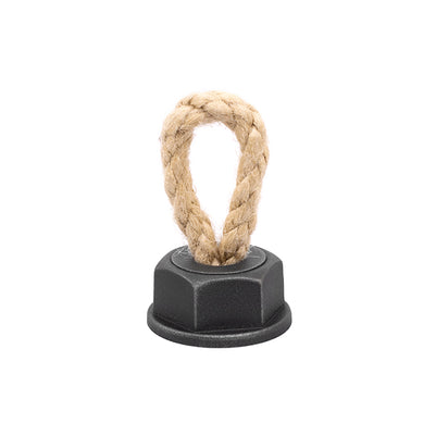 Buton mobilier Rope – antichizat negru, plastic, rotund, 35×27 mm, fără șurub
