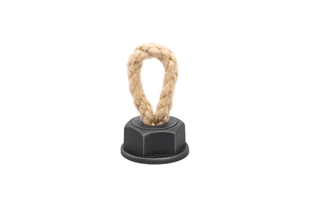 Buton mobilier Rope – antichizat negru, plastic, rotund, 35×27 mm, fără șurub