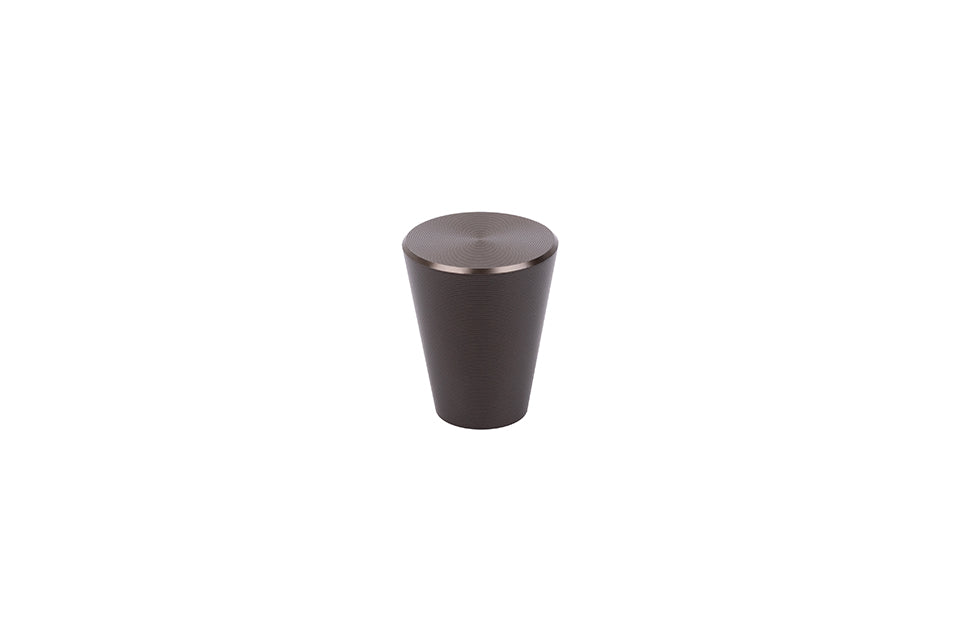 Buton mobilier Tulip Conic – maro mat, conic, rotund (aluminiu)