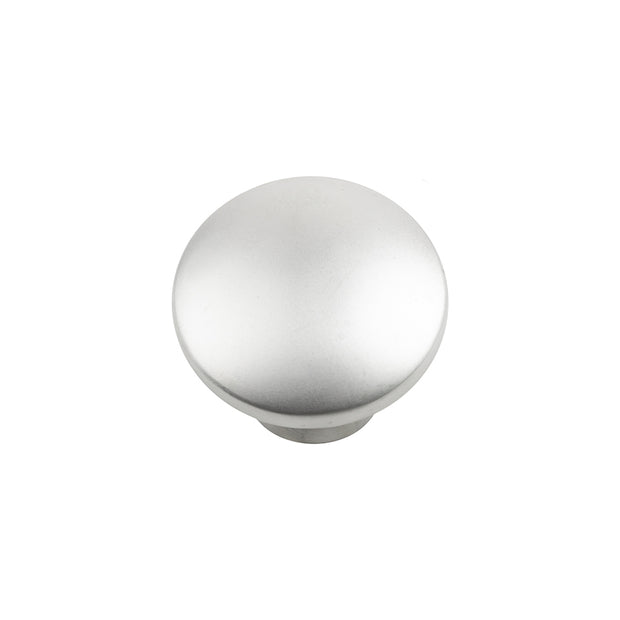 Buton mobilier Tulip Evan – crom mat, rotund (zamac)