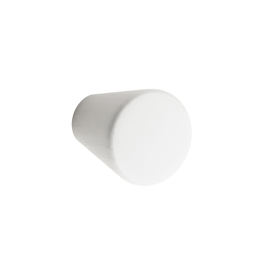 Buton mobilier Taper – alb, lemn lăcuit, cu șuruburi
