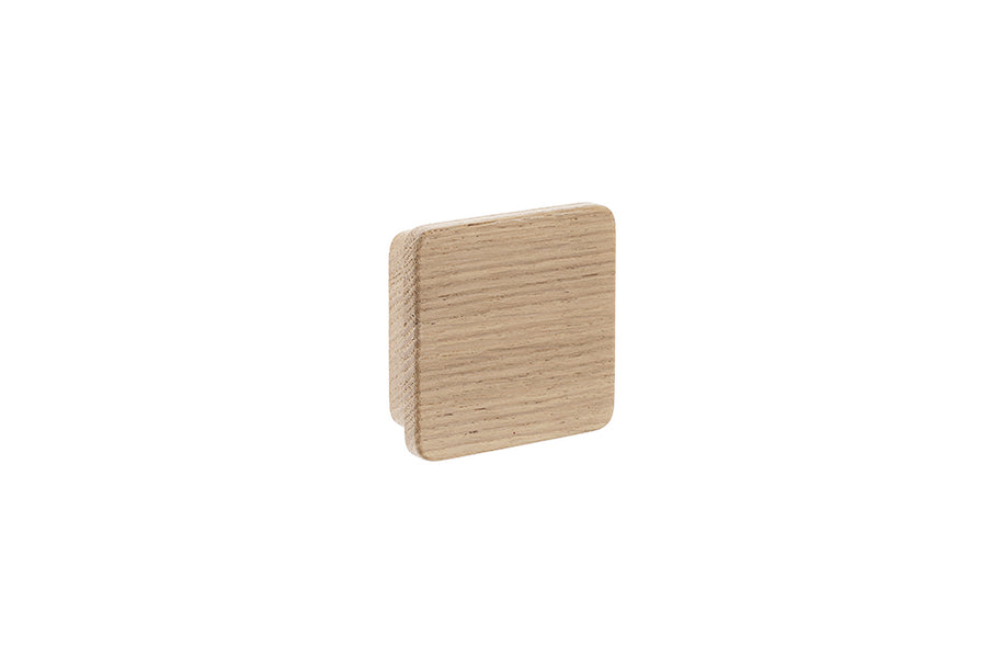 Buton mobilier Square – stejar natur (raw), pătrat, cu șuruburi