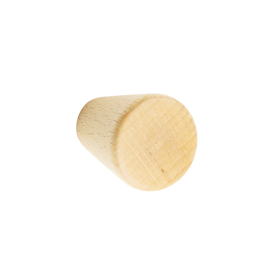 Buton mobilier Taper – fag natur (raw), finisaj natural, cu șuruburi