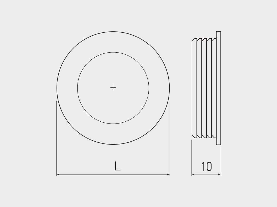 Buton mobilă îngropat B224, 40 mm, alb mat
