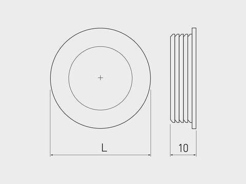 Buton mobilă îngropat B224, 40 mm, alb mat