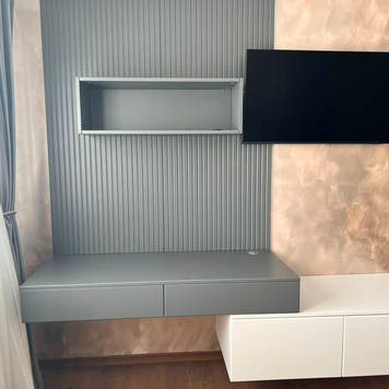 Mobilier la comandă pentru dormitor, din MDF termoformat - comodă, dressing, noptiere