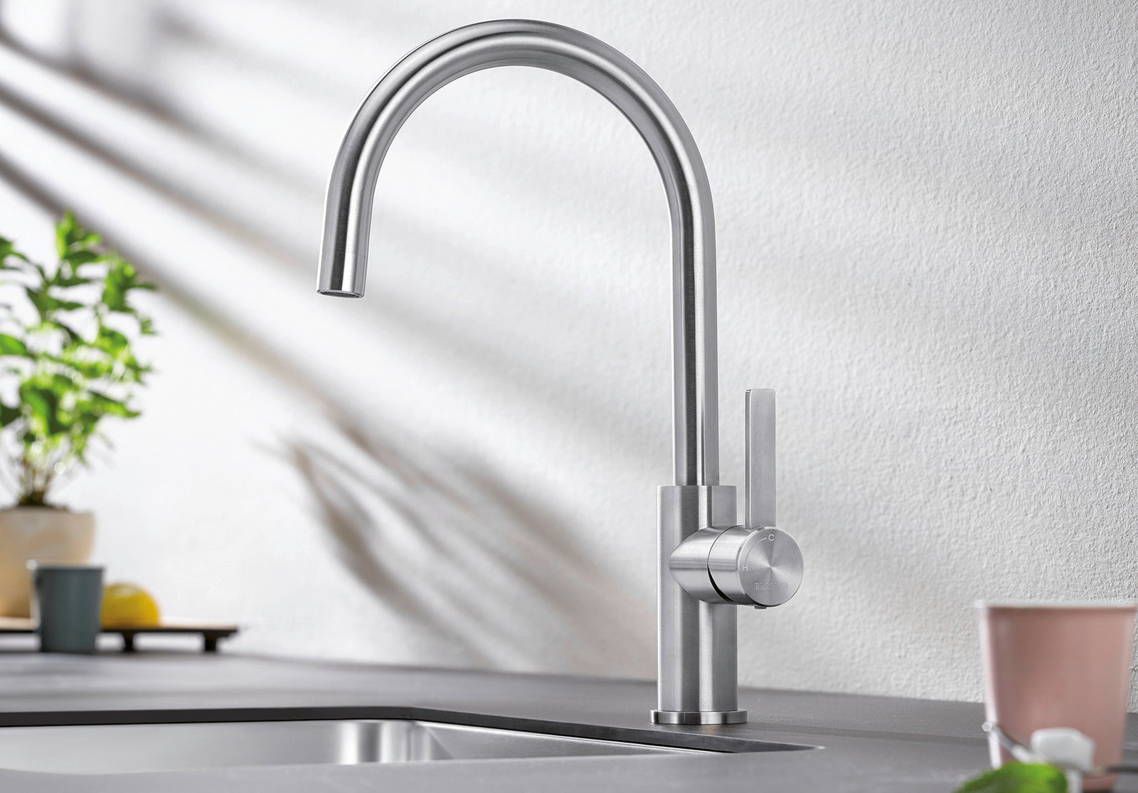 Baterie bucătărie Blanco CANDOR – inox masiv perlat HD