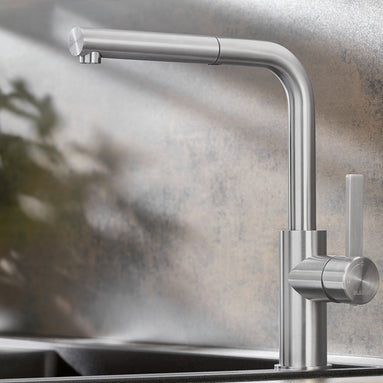 Baterie bucătărie Blanco LANORA-S – inox masiv perlat HD