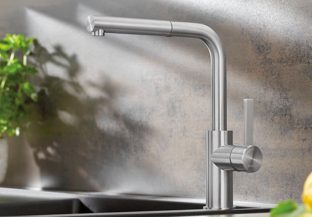 Baterie bucătărie Blanco LANORA-S – inox masiv perlat HD